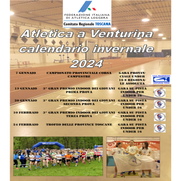 Atletica a Venturina – Calendario Invernale Indoor 2024